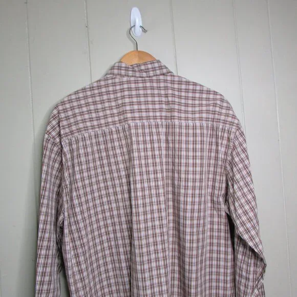 Magellan Sportswear Button Up Shirt XL Plaid Brown White - Picture 12 of 15